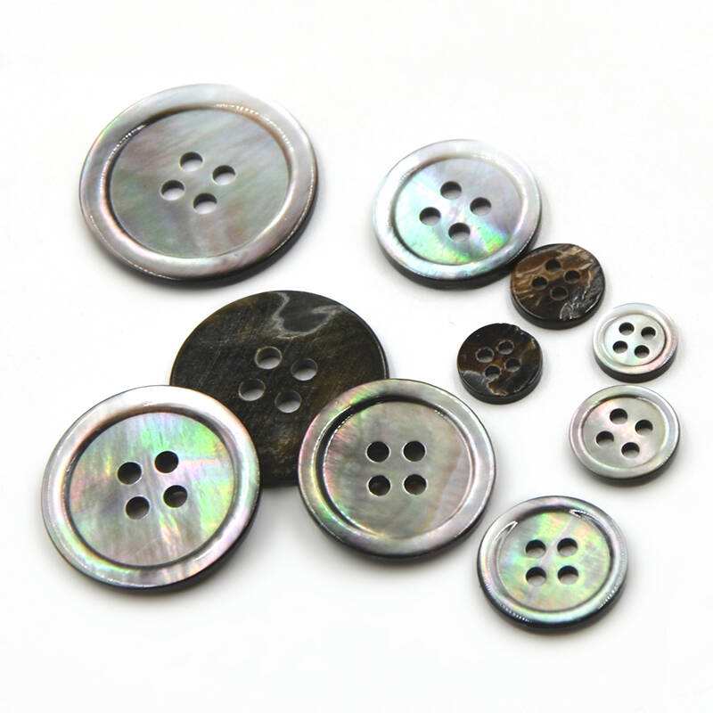 Black Butterfly Shell Button